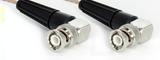 Coaxial Cable, BNC 90 degree (right angle) to BNC 90 degree (right angle), RG316 double shielded, 24 foot, 50 ohm