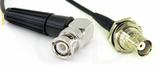 Coaxial Cable, BNC 90 degree (right angle) to BNC bulkhead mount female, RG174 low noise, 3 foot, 50 ohm
