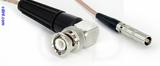 Coaxial Cable, BNC 90 degree (right angle) to L00 (Lemo 00 compatible) female, RG316 double shielded, 1 foot, 50 ohm