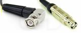 Coaxial Cable, BNC 90 degree (right angle) to L1 (Lemo 1 compatible), RG174 low noise, 1 foot, 50 ohm