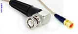 Coaxial Cable, BNC 90 degree (right angle) to 1/4-32 (S-93 compatible), RG316, 1 foot, 50 ohm