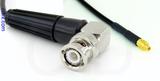 Coaxial Cable, BNC 90 degree (right angle) to MMCX plug (male contact), RG174 low noise, 6 foot, 50 ohm