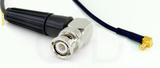 Coaxial Cable, BNC 90 degree (right angle) to MCX 90 degree (right angle) plug (male contact), RG174, 12 foot, 50 ohm