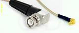 Coaxial Cable, BNC 90 degree (right angle) to MCX 90 degree (right angle) plug (male contact), RG316, 4 foot, 50 ohm