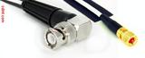 Coaxial Cable, BNC 90 degree (right angle) to 10-32 hex (Microdot compatible), RG188 low noise, 3 foot, 50 ohm