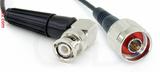 Coaxial Cable, BNC 90 degree (right angle) to N, RG174, 4 foot, 50 ohm