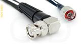 Coaxial Cable, BNC 90 degree (right angle) to N, RG196 low noise, 32 foot, 50 ohm