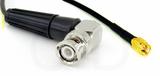Coaxial Cable, BNC 90 degree (right angle) to SSMA, RG174, 32 foot, 50 ohm