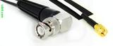 Coaxial Cable, BNC 90 degree (right angle) to SSMA, RG188 low noise, 24 foot, 50 ohm