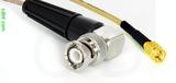 Coaxial Cable, BNC 90 degree (right angle) to SSMA, RG316, 3 foot, 50 ohm
