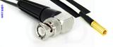 Coaxial Cable, BNC 90 degree (right angle) to SSMB, RG188, 12 foot, 50 ohm