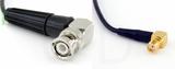 Coaxial Cable, BNC 90 degree (right angle) to SMA 90 degree (right angle) female, RG174, 8 foot, 50 ohm