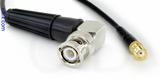Coaxial Cable, BNC 90 degree (right angle) to SMA female, RG174, 2 foot, 50 ohm
