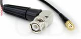 Coaxial Cable, BNC 90 degree (right angle) to SMA female, RG174 low loss, 50 foot, 50 ohm