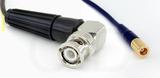 Coaxial Cable, BNC 90 degree (right angle) to SMB plug (female contact), RG174 low noise, 6 foot, 50 ohm