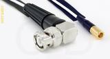 Coaxial Cable, BNC 90 degree (right angle) to SMB plug (female contact), RG196 low noise, 1 foot, 50 ohm