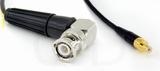 Coaxial Cable, BNC 90 degree (right angle) to SMB jack (male contact), RG174 flexible (TPR jacket), 6 foot, 50 ohm