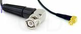Coaxial Cable, BNC 90 degree (right angle) to SMC (Subvis) 90 degree (right angle), RG174, 2 foot, 50 ohm
