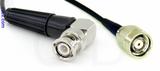 Coaxial Cable, BNC 90 degree (right angle) to TNC reverse polarity, RG174, 24 foot, 50 ohm