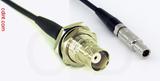 Coaxial Cable, BNC bulkhead mount female to L00 (Lemo 00 compatible), RG174, 2 foot, 50 ohm