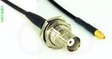 Coaxial Cable, BNC bulkhead mount female to MMCX plug (male contact), RG174 flexible (TPR jacket), 50 foot, 50 ohm