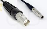 Coaxial Cable, BNC female to L00 (Lemo 00 compatible), RG174 flexible (TPR jacket), 1 foot, 50 ohm