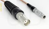Coaxial Cable, BNC female to L00 (Lemo 00 compatible), RG316, 1 foot, 50 ohm
