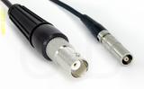 Coaxial Cable, BNC female to L00 (Lemo 00 compatible) female, RG174 flexible (TPR jacket), 1 foot, 50 ohm