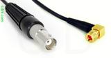 Coaxial Cable, BNC female to 10-32 (Microdot compatible) 90 degree (right angle), RG174 flexible (TPR jacket), 6 foot, 50 ohm