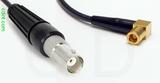 Coaxial Cable, BNC female to SMB 90 degree (right angle) plug (female contact), RG174, 3 foot, 50 ohm