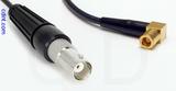 Coaxial Cable, BNC female to SMB 90 degree (right angle) plug (female contact), RG174 low noise, 5 foot, 50 ohm