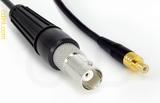 Coaxial Cable, BNC female to SMB jack (male contact), RG174, 1 foot, 50 ohm