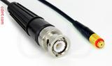 Coaxial Cable, BNC to 10-32 (Microdot compatible) female, RG174 low loss, 1 foot, 50 ohm