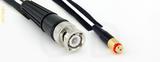 Coaxial Cable, BNC to 10-32 (Microdot compatible) female, RG196 low noise, 2 foot, 50 ohm