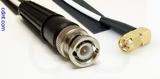 Coaxial Cable, BNC to SMA 90 degree (right angle), RG188 low noise, 1 foot, 50 ohm
