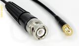 Coaxial Cable, BNC to SMA female, RG174 flexible (TPR jacket), 12 foot, 50 ohm