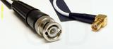 Coaxial Cable, BNC to SMA 90 degree (right angle) female, RG188 low noise, 1 foot, 50 ohm