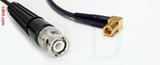 Coaxial Cable, BNC to SMB 90 degree (right angle) plug (female contact), RG174 low loss, 5 foot, 50 ohm