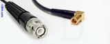Coaxial Cable, BNC to SMB 90 degree (right angle) plug (female contact), RG174 flexible (TPR jacket), 50 foot, 50 ohm