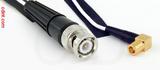 Coaxial Cable, BNC to SMB 90 degree (right angle) plug (female contact), RG196 low noise, 24 foot, 50 ohm