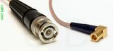 Coaxial Cable, BNC to SMB 90 degree (right angle) plug (female contact), RG316 double shielded, 40 foot, 50 ohm