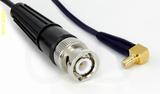Coaxial Cable, BNC to SMB 90 degree (right angle) jack (male contact), RG174 low noise, 6 foot, 50 ohm