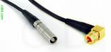Coaxial Cable, L00 (Lemo 00 compatible) female to 10-32 (Microdot compatible) 90 degree (right angle), RG174 low noise, 2 foot, 50 ohm