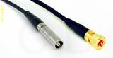 Coaxial Cable, L00 (Lemo 00 compatible) female to 10-32 hex (Microdot compatible), RG174 flexible (TPR jacket), 24 foot, 50 ohm