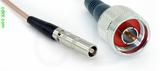 Coaxial Cable, L00 (Lemo 00 compatible) female to N, RG316, 8 foot, 50 ohm