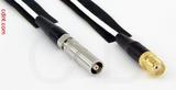 Coaxial Cable, L00 (Lemo 00 compatible) female to SMA female, RG196 low noise, 10 foot, 50 ohm