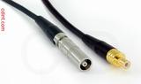 Coaxial Cable, L00 (Lemo 00 compatible) female to SMB jack (male contact), RG174 flexible (TPR jacket), 2 foot, 50 ohm