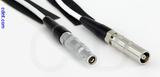 Coaxial Cable, L00 (Lemo 00 compatible) to L00 (Lemo 00 compatible) female, RG188 low noise, 4 foot, 50 ohm