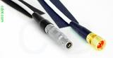 Coaxial Cable, L00 (Lemo 00 compatible) to 1/4-32 (S-93 compatible), RG188 low noise, 12 foot, 50 ohm