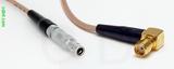 Coaxial Cable, L00 (Lemo 00 compatible) to SMA 90 degree (right angle) female, RG316, 2 foot, 50 ohm